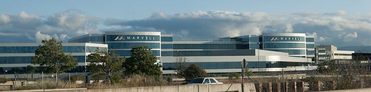 Fachada do prédio da sede da Marvell Technology em Santa Clara, na Califórnia